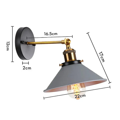 Industrial retro loft wall sconce – bedroom brass accent light