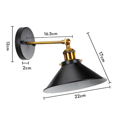 Industrial retro loft wall sconce – bedroom brass accent light