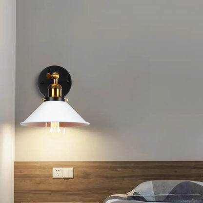 Industrial retro loft wall sconce – bedroom brass accent light