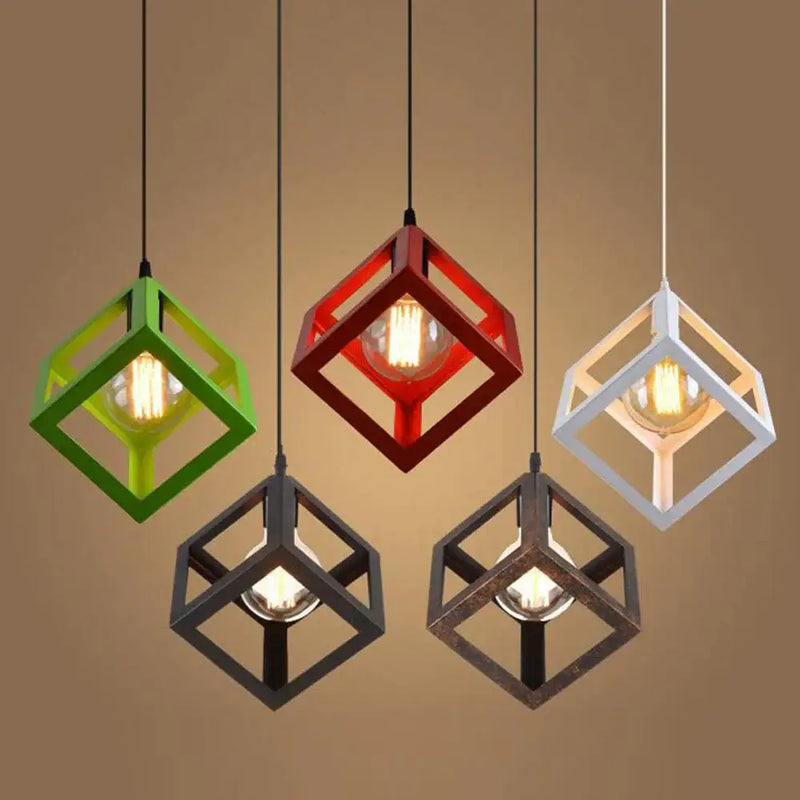 Industrial retro multi color iron pendant light kitchen dining room