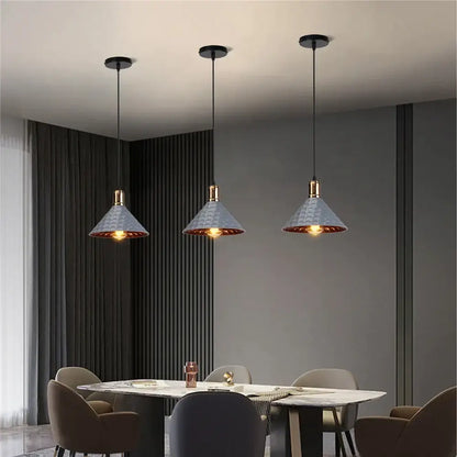 Industrial retro pendant lamp hammered copper – dining room light