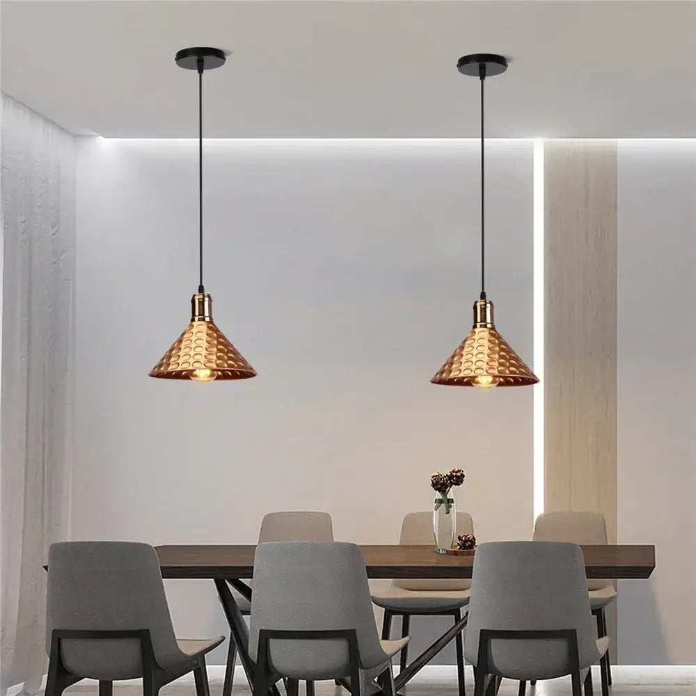 Industrial retro pendant lamp hammered copper – dining room light