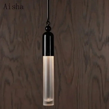Industrial retro pendant lamp with frosted glass for living room