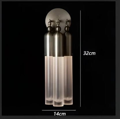 Industrial retro pendant lamp with frosted glass for living room