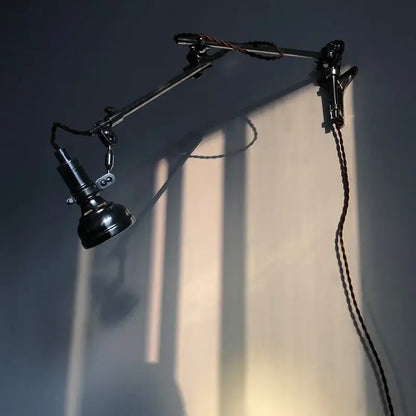 Industrial retro silver wall lamp bedroom articulated sconce