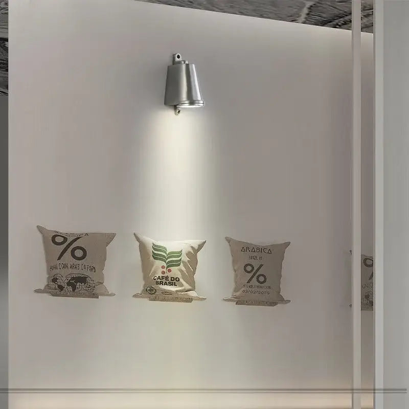 Industrial retro spotlight silver wall lamp courtyard accent light