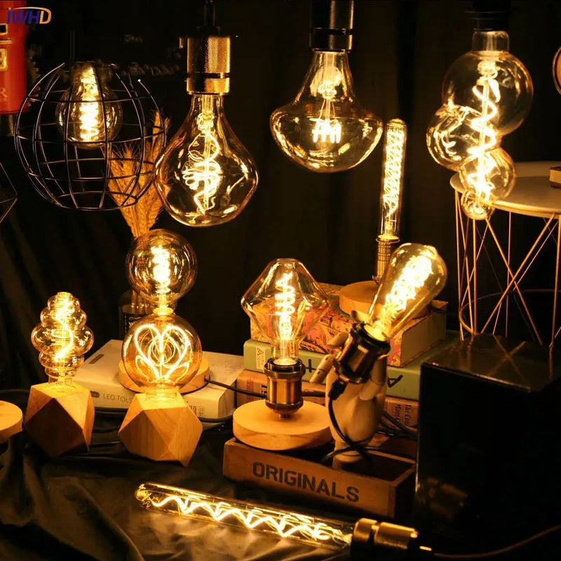 Industrial retro vintage led edison bulb living room warm light