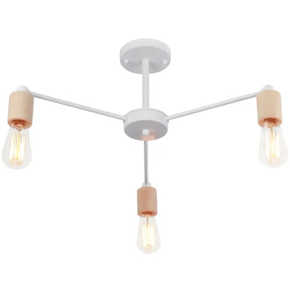 Industrial rod iron wood ceiling lamp living room globe chandelier