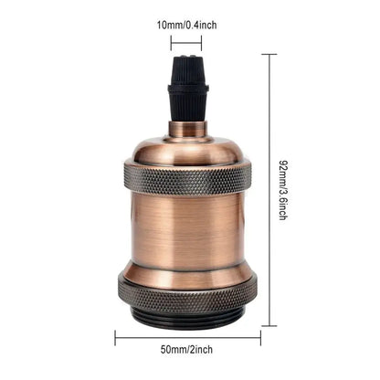 Industrial rose gold & black e27 lamp holder 5 pack kitchen light