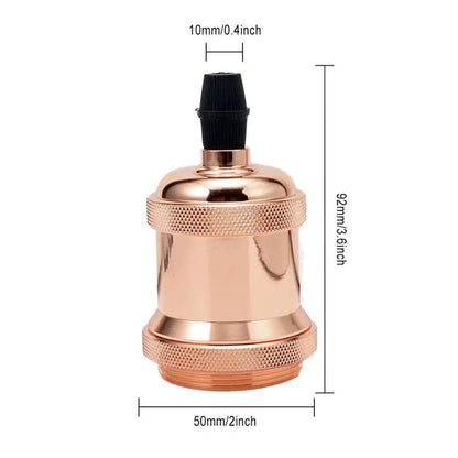 Industrial rose gold & black e27 lamp holder 5 pack kitchen light