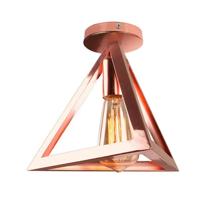 Industrial rose gold & brass ceiling light for living room