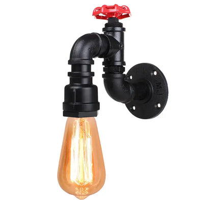 Industrial rusted iron water pipe wall lamp bar lighting fixture