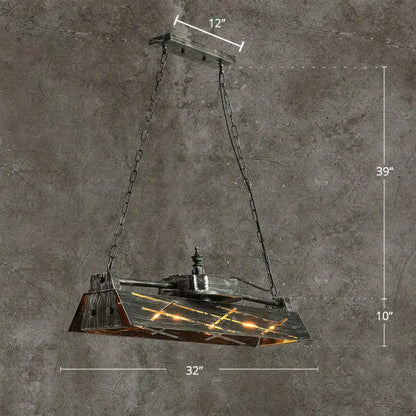 Industrial rustic metal shade prism island pendant dining room light