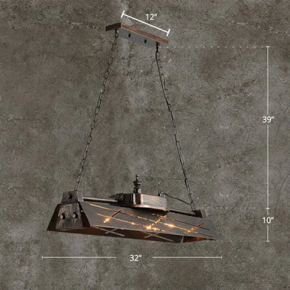 Industrial rustic metal shade prism island pendant dining room light