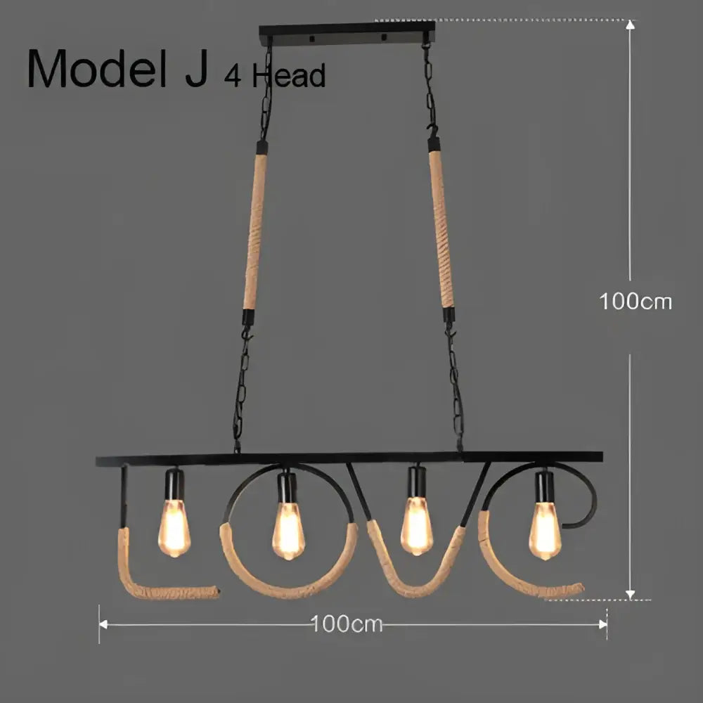 Industrial rustic pendant lights dining room rope and wire cages