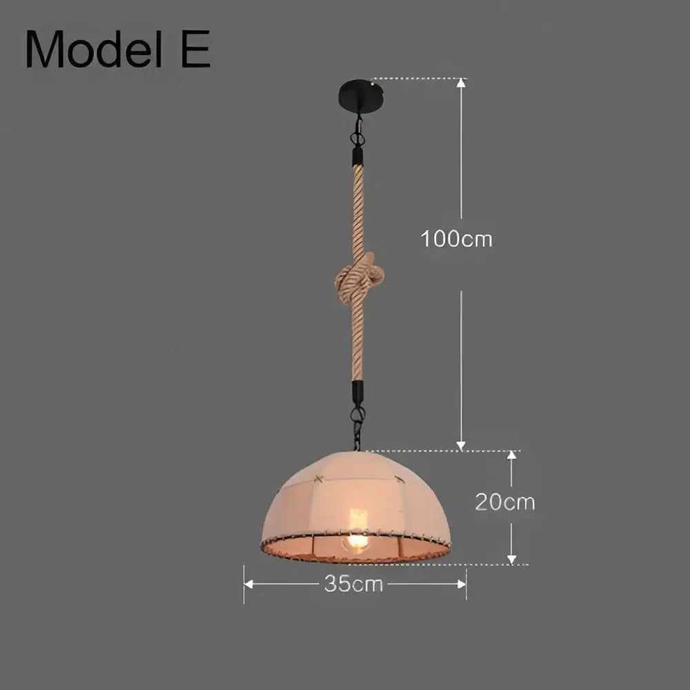Industrial rustic pendant lights dining room rope and wire cages