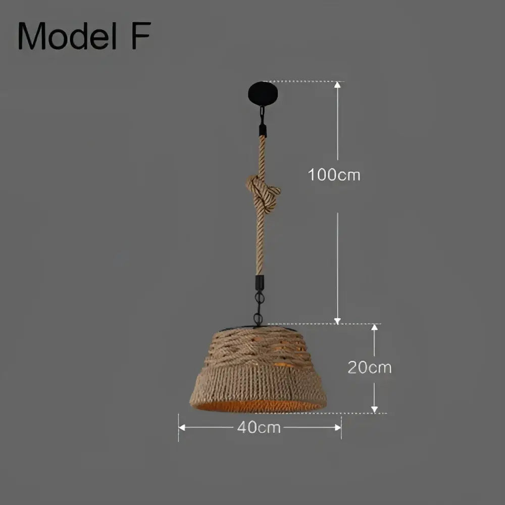Industrial rustic pendant lights dining room rope and wire cages