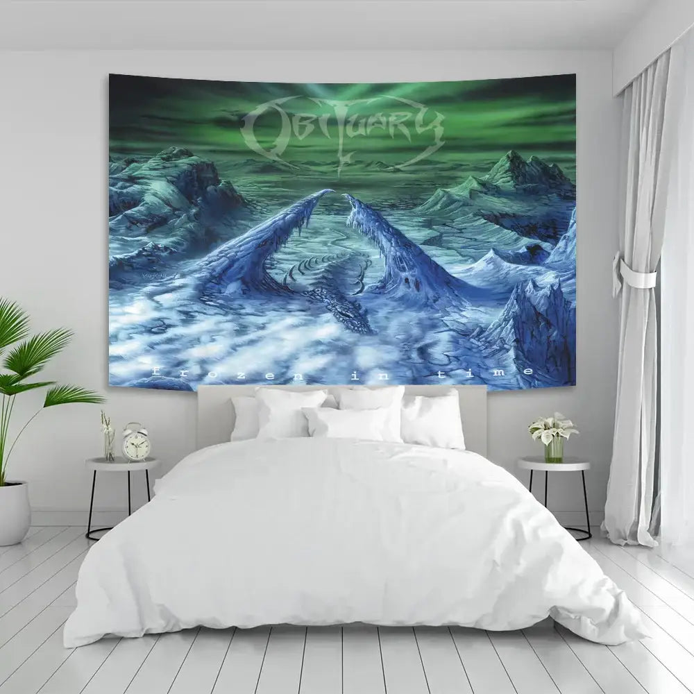 Industrial sewing machine death metal tapestry living room decor
