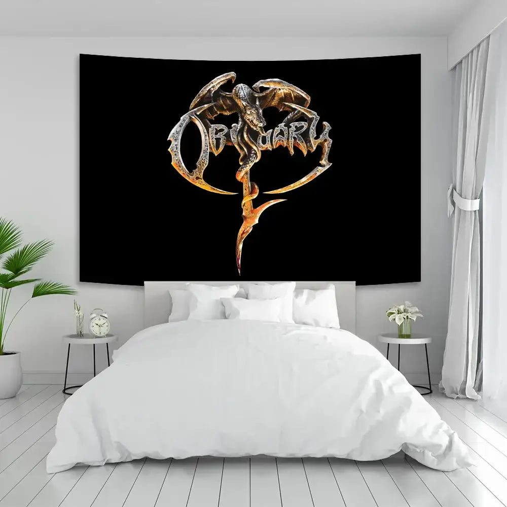 Industrial sewing machine death metal tapestry living room decor