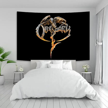 Industrial sewing machine death metal tapestry living room decor