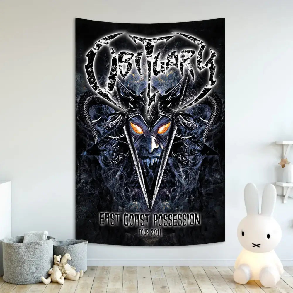 Industrial sewing machine death metal tapestry living room decor