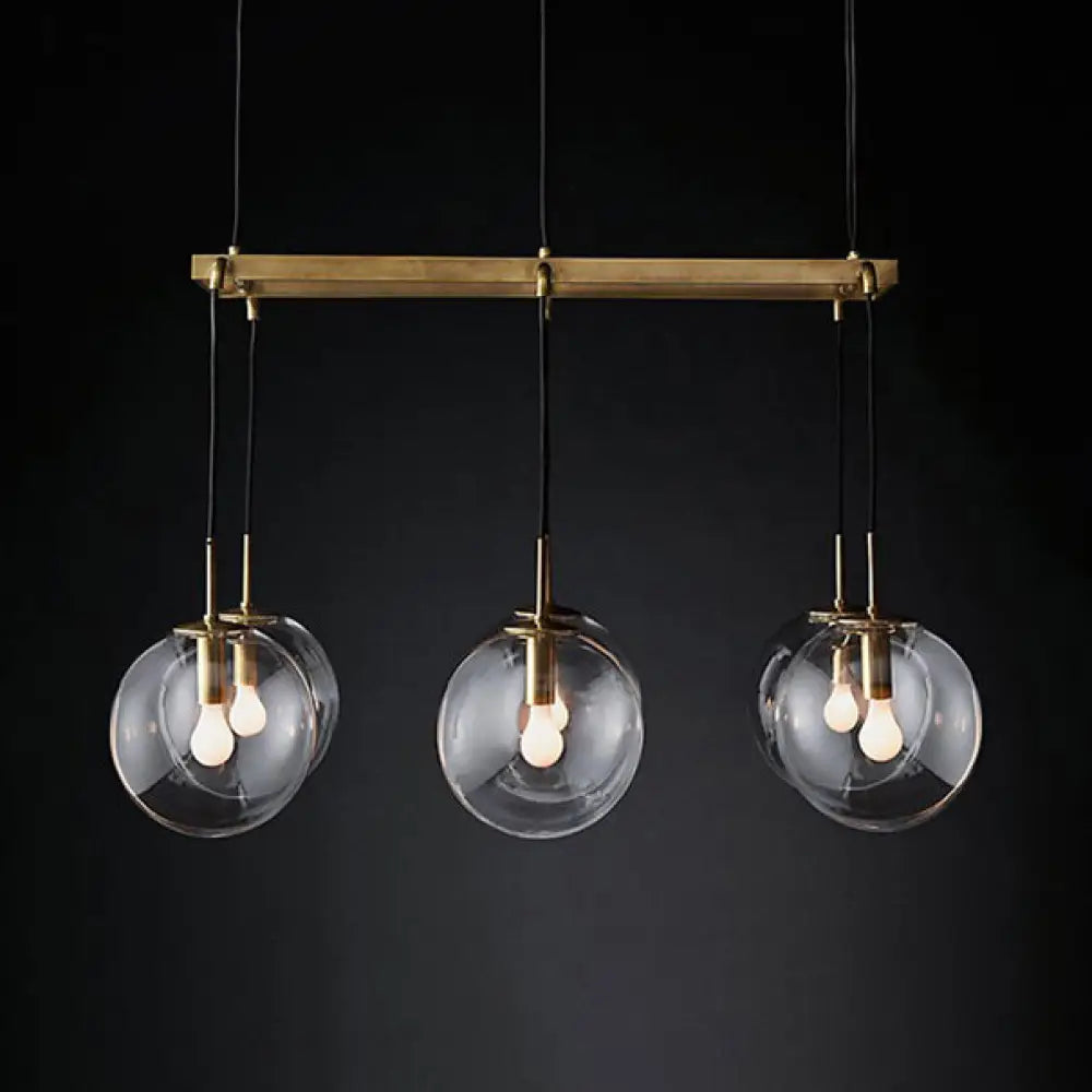 DecorBites™ Industrial Smoke Glass Island Lighting 6/8/10-Light Nickel/Bronze LED Pendant Fixture