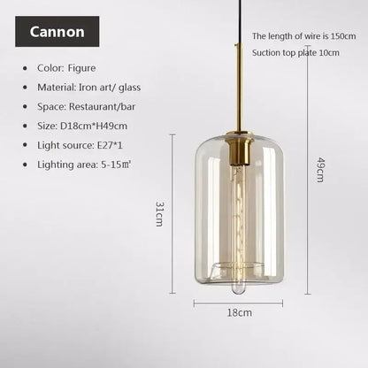 Industrial smoked glass and brass pendant light – dining room