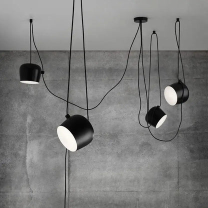 Industrial spider pendant lamp – living room matte black light