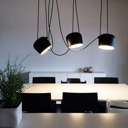 Industrial spider pendant lamp – living room matte black light