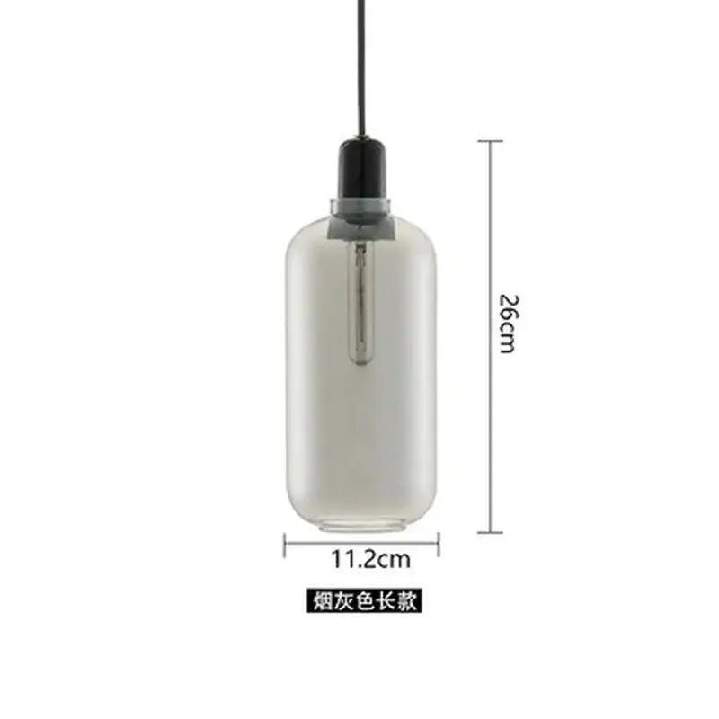 Industrial stained glass pendant light set dining room smoked glass
