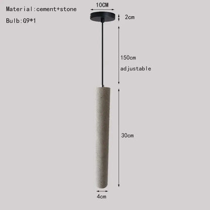 Industrial stone led pendant lamp kitchen speckled concrete light