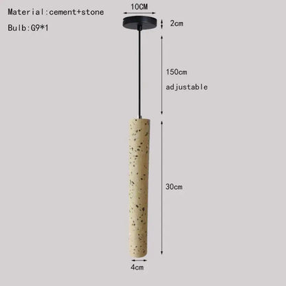 Industrial stone led pendant lamp kitchen speckled concrete light