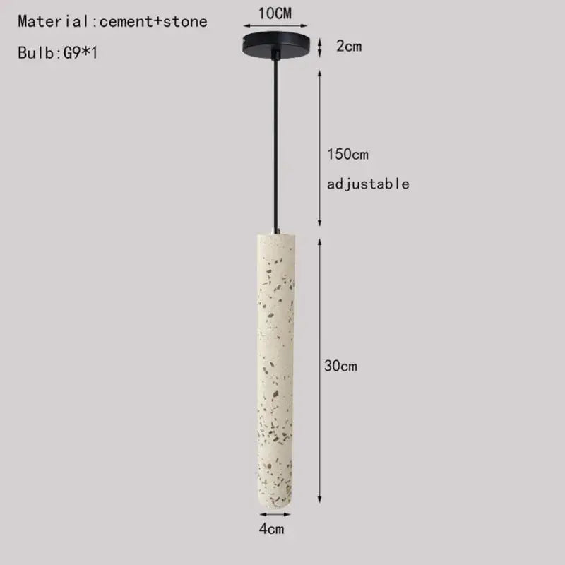 Industrial stone led pendant lamp kitchen speckled concrete light