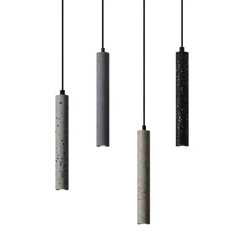 Industrial stone led pendant lamp kitchen speckled concrete light