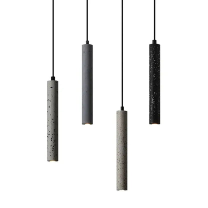 Industrial stone led pendant lamp kitchen speckled concrete light