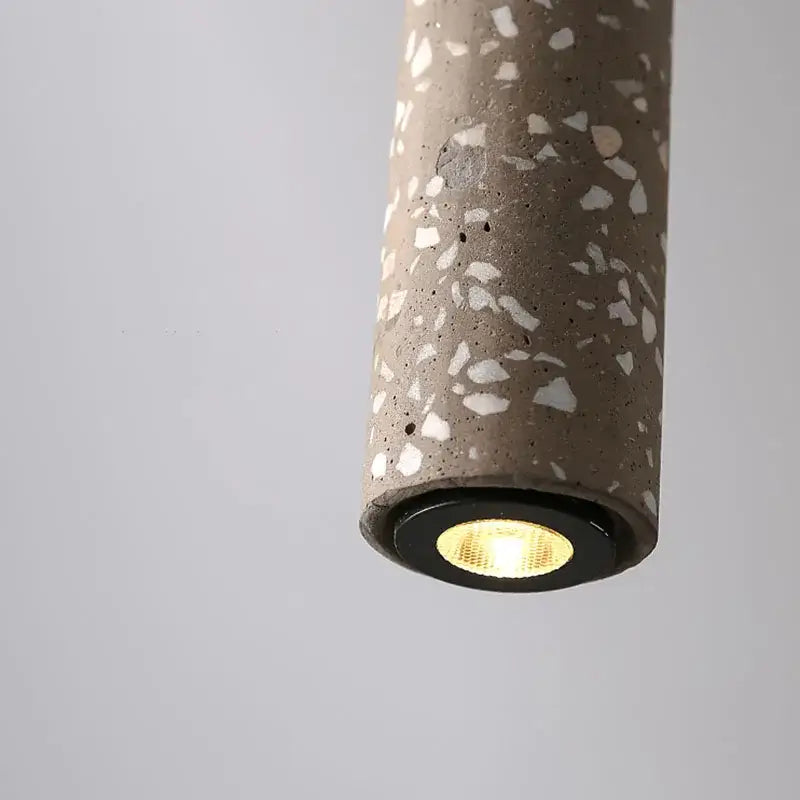 Industrial stone led pendant lamp kitchen speckled concrete light