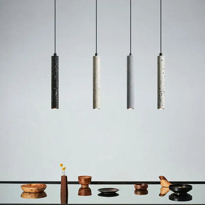 Industrial stone led pendant lamp kitchen speckled concrete light