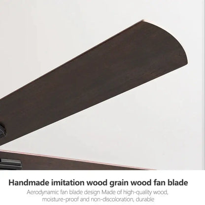 Industrial style black ceiling fan with remote control for living room