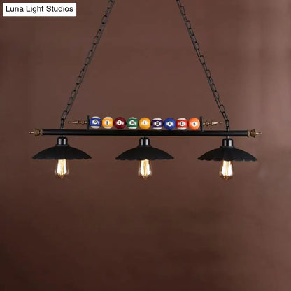Industrial style black metal billiard light game room pendant