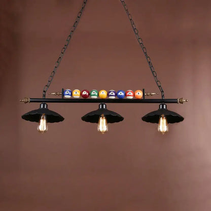 Industrial style black metal billiard light game room pendant