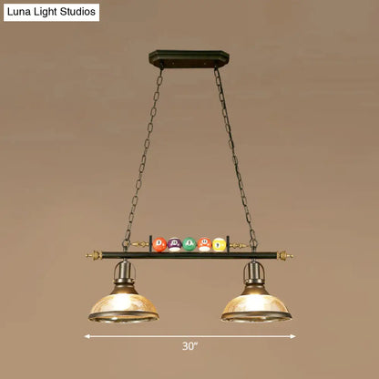 DecorBites™ Industrial Style Hanging Light with Metal Black Finish and Billiard Ball Deco
