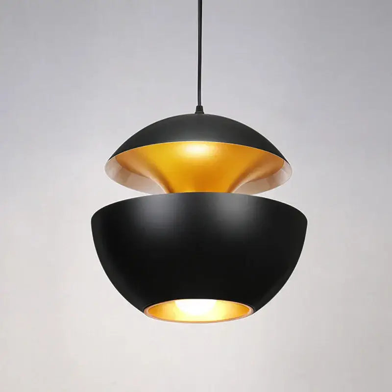 Industrial style led pendant light matte black kitchen split dome