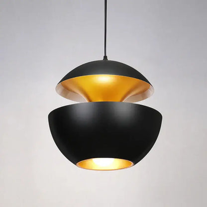 Industrial style led pendant light matte black kitchen split dome