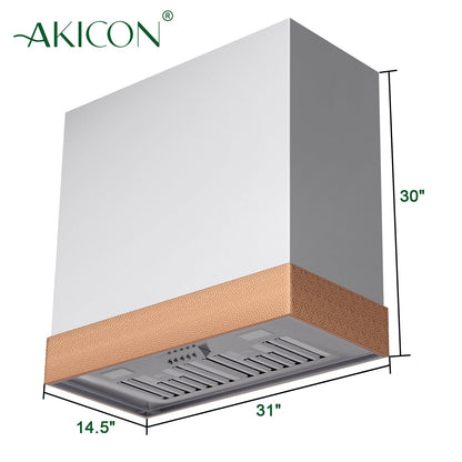 Akicon 30" Stainless Steel Wall Mount Range Hood with 600 CFM Vent Hood