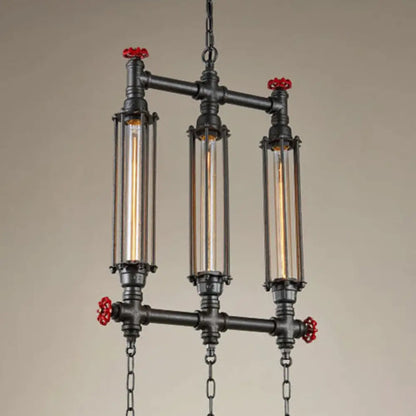 DecorBites™ Industrial Style Tubular Metal Island Pendant Light - Black - Set of 2/3 - Perfect for Restaurants