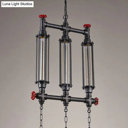 DecorBites™ Industrial Style Tubular Metal Island Pendant Light - Black - Set of 2/3 - Perfect for Restaurants