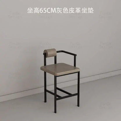 Industrial style white upholstered bar chair dining room high stool