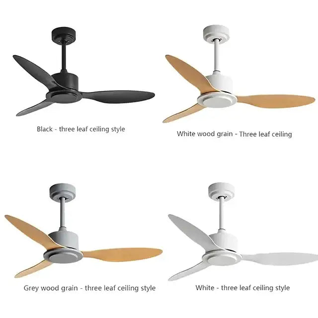 Industrial style white & wood ceiling fan with remote control bedroom