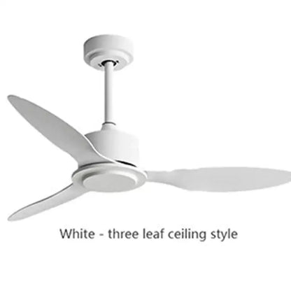 Industrial style white & wood ceiling fan with remote control bedroom