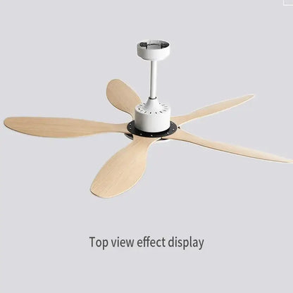 Industrial style white & wood ceiling fan with remote control bedroom
